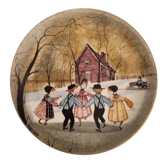 P. Buckley Moss "RING AROUND THE ROSIE" PLATE 8.5" - Picture 2 of 4